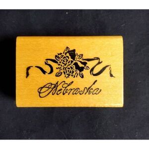 Vintage Johnson Personals Nebraska Rubber Stamp – Elegant Floral Banner (1993)